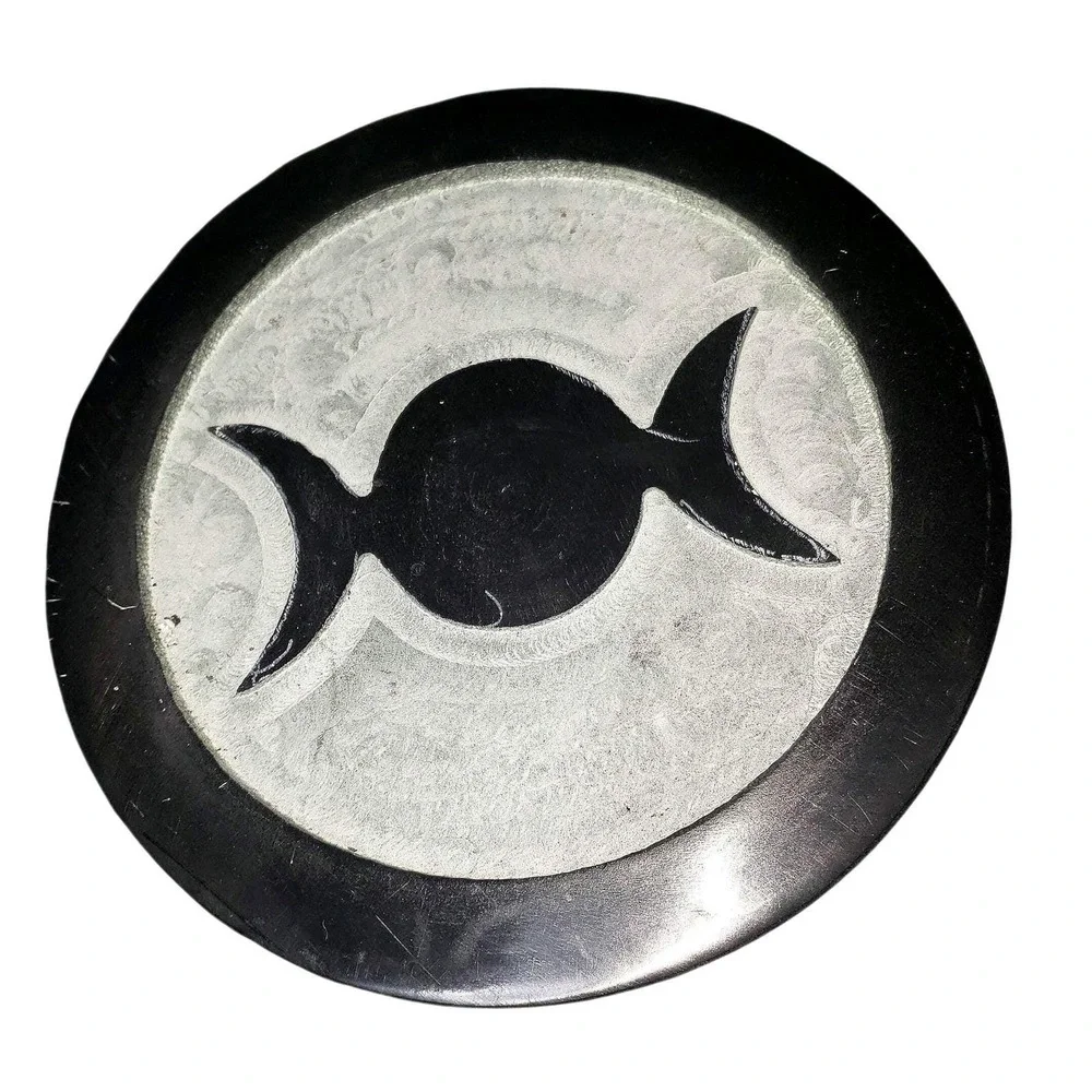 Goddess Symbol Altar Plate - Stone Carved Wiccan Pagan Altar Tools Altar tile
